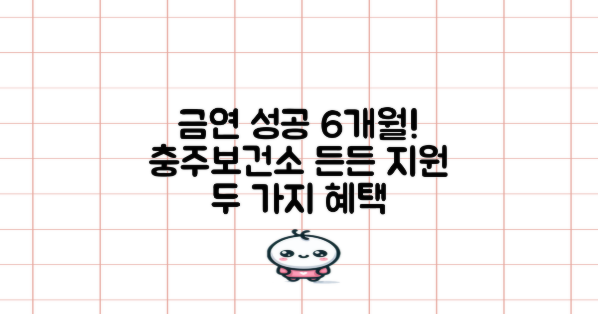 충주시보건소 금연클리닉: 6개월간 든든한 지원, 두 가지 혜택으로 금연 성공!