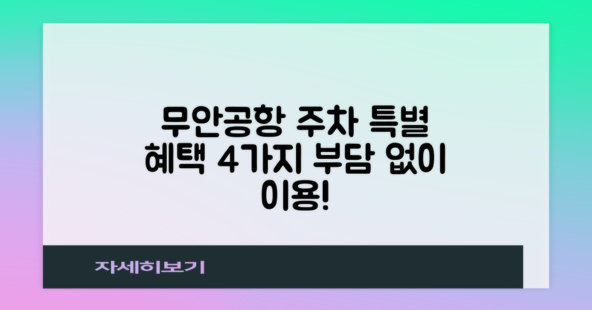 무안공항 여객주차장, 4가지 대상 특별 혜택으로 부담 없이 이용하세요!