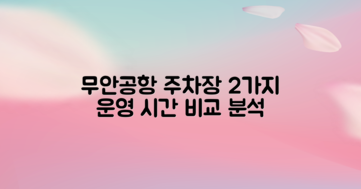 무안공항 여객주차장: 2가지 운영시간 비교 분석