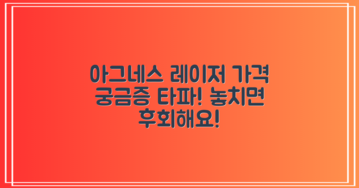 아그네스 레이저, 혹시 가격이 궁금하신가요?