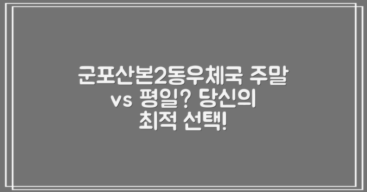 군포산본2동우체국: 주말 방문 vs 평일 방문, 어떤 선택이 유리할까?