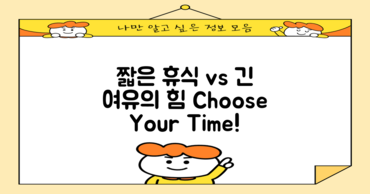 짧은 휴식과 긴 여유 비교