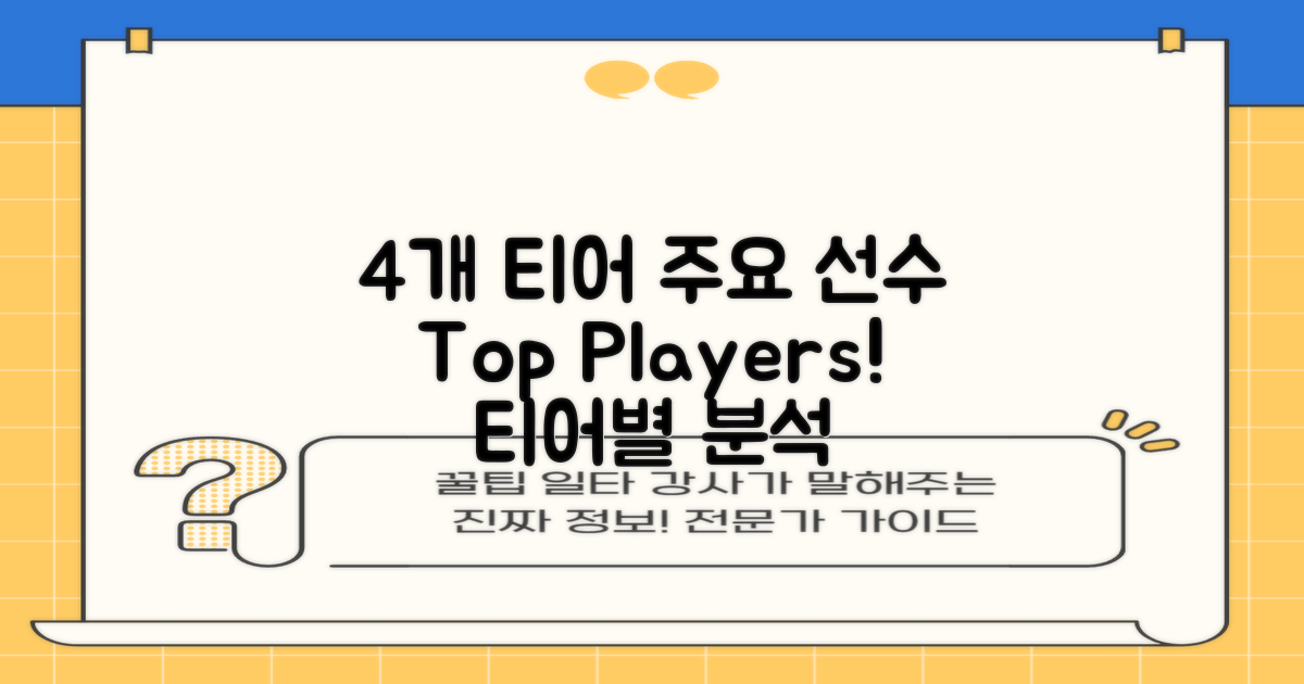 4개 티어별 주요 선수