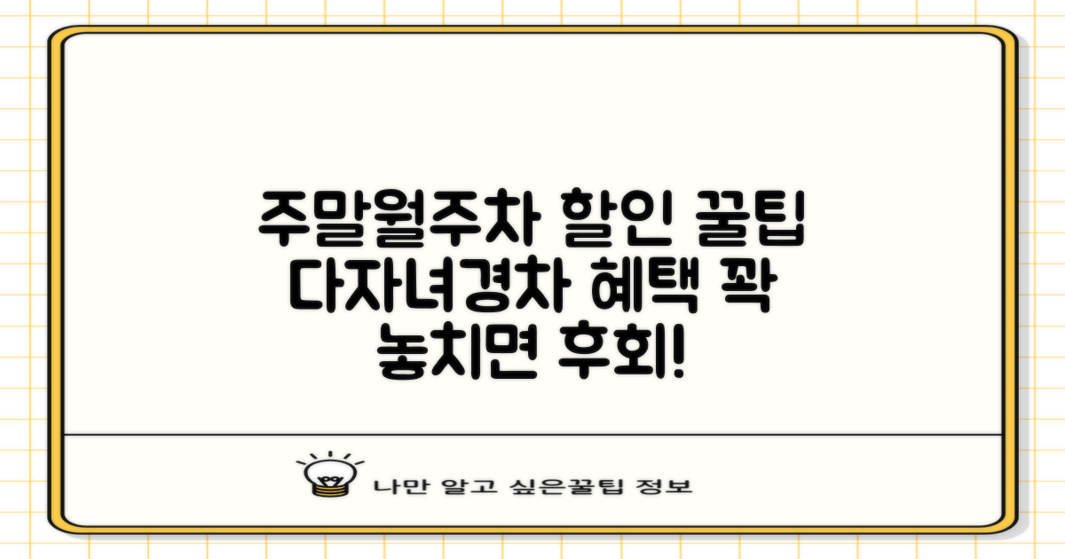 주말/월주차, 다자녀/경차 할인 활용법