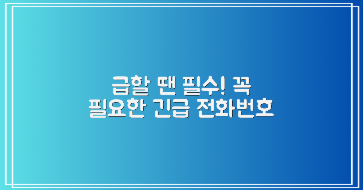 급할 때 필요한 전화번호는?