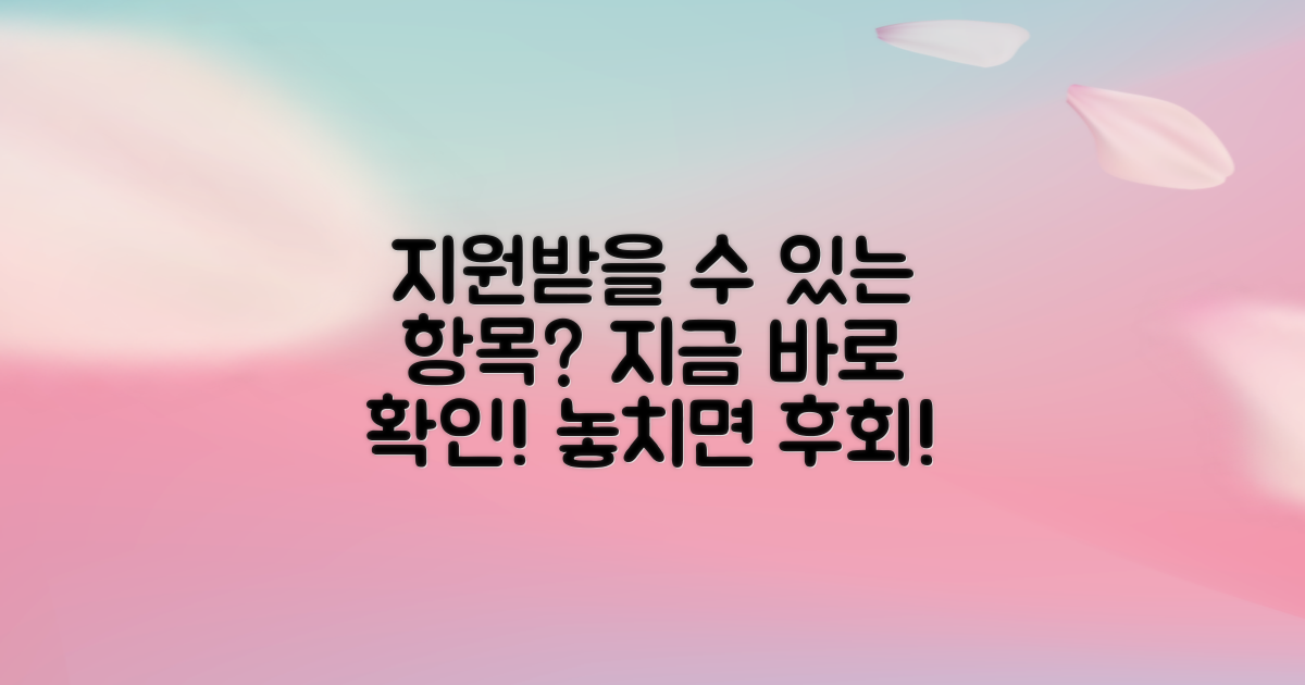 지원받을 수 있는 항목은 뭐가 있을까?
