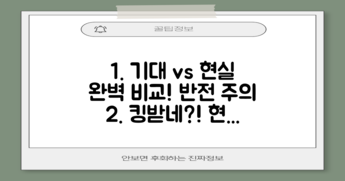 기대와 현실, 완벽 비교